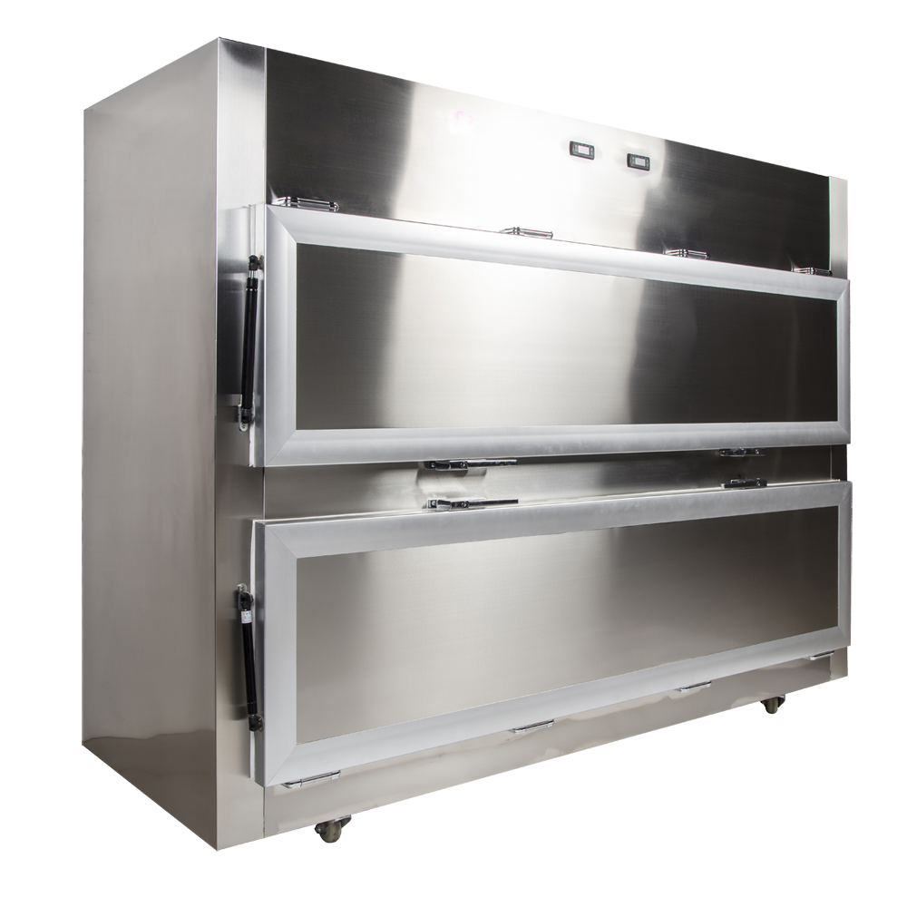 2 body horizontal mortuary cooler