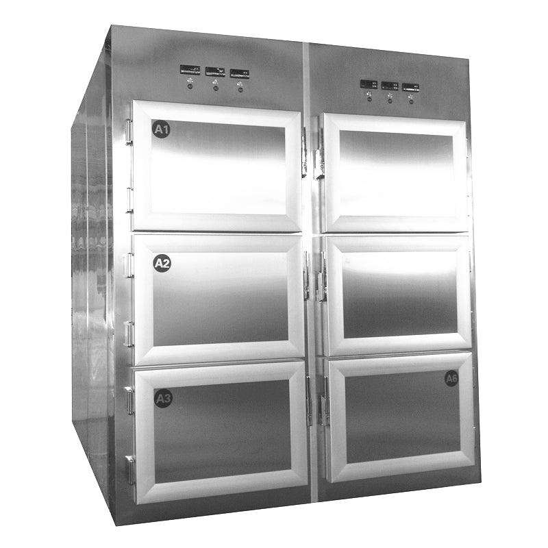 6 body upright morgue cooler