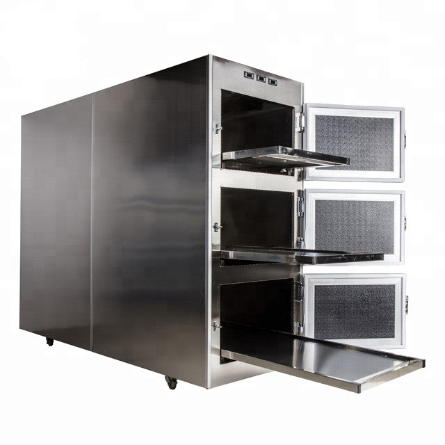 3 Body Mortuary Cooler with Doors Open