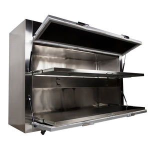 2 body mortuary cooler with horizontal doors
